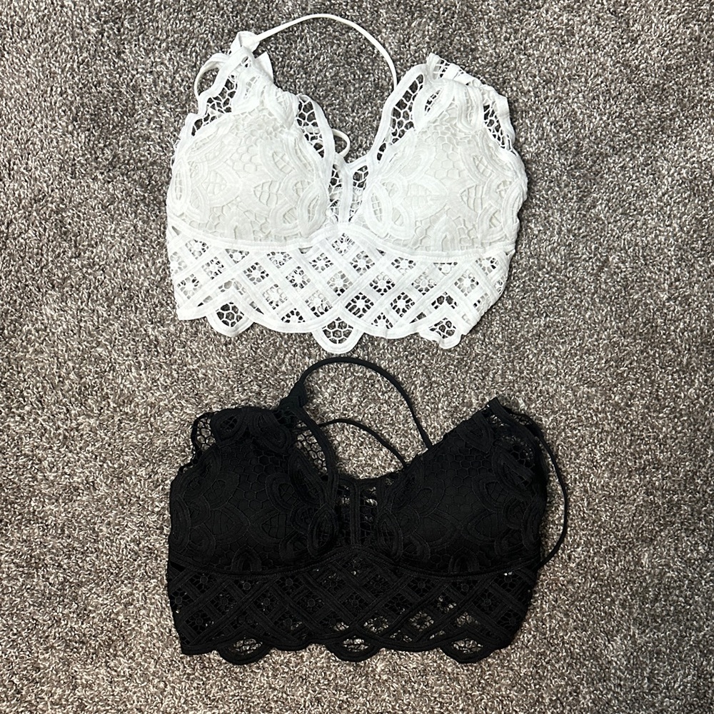 SHEIN Lace Bralette Set - Black and White